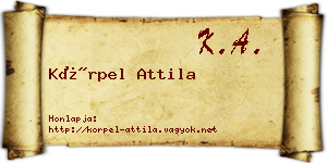 Körpel Attila névjegykártya